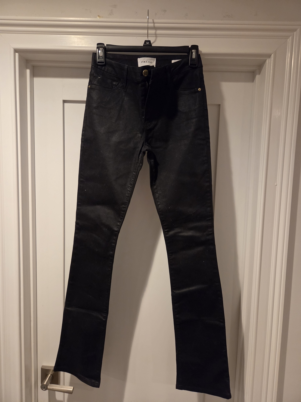 Frame Denim Black Flare Wide-Leg Jeans